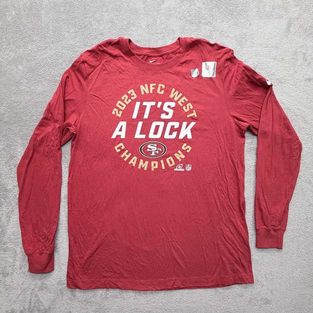 San Francisco 49ers Shirt Mens Large Red NFL Football Nike NFC Champion